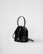 Prada Mini velvet bag with nappa leather details - Image 2